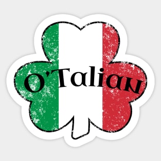 Irish Italian O'Talian Shamrock Saint Patricks Day Italy Flag Sticker